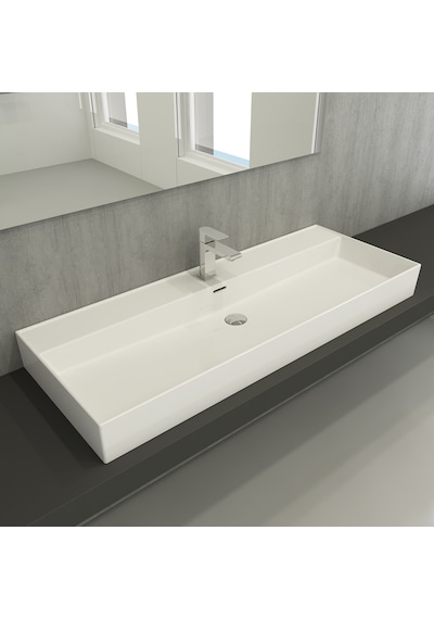 Bocchi Milano Etajerli Lavabo 120 CM Parlak Beyaz 1394-001-0126