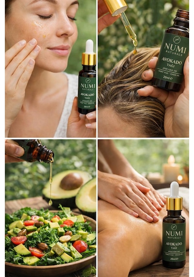 Avokado Yağı 20 Ml Soğuk Sıkım Saf Avokado Yağı Cilt, Saç Ve Bakım Yağı