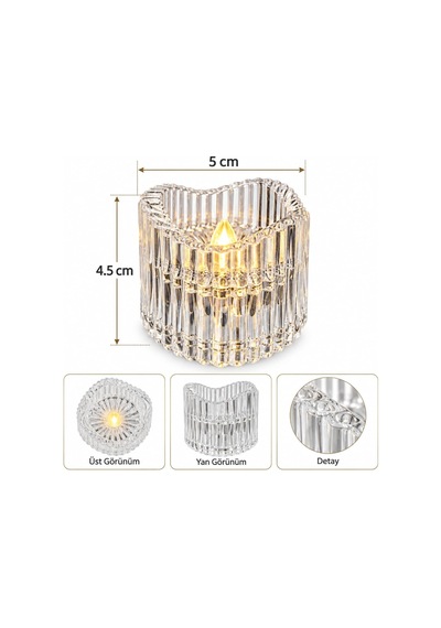 7 Adet Kristal Dalga Led Dekoratif Işık Pilli Masa Lambası 3303 Diğer