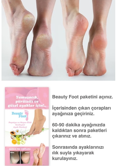 Beauty Foot Papatya ve Meyve Özlü Yenileyici Ayak Maskesi