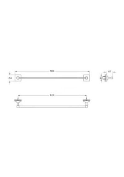 VitrA Root Uzun Havluluk A44810, Krom, 60cm Diğer