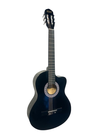 Siyah Klasik Gitar Kesik Kasa Sap Ayarlı 4/4 Tam Boy Kılıf-pena-askı-kapo-sticker-çevirici- Cbk