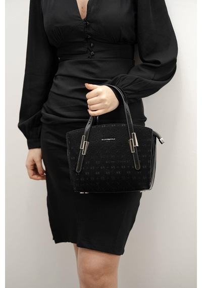 Silver Polo Sp1021 Kadın El Çantası Fashion Siyah-rugan Siyah