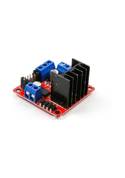 L298N Voltaj Regulatörlü Çift Motor Sürücü Kartı (Kırmızı PCB)