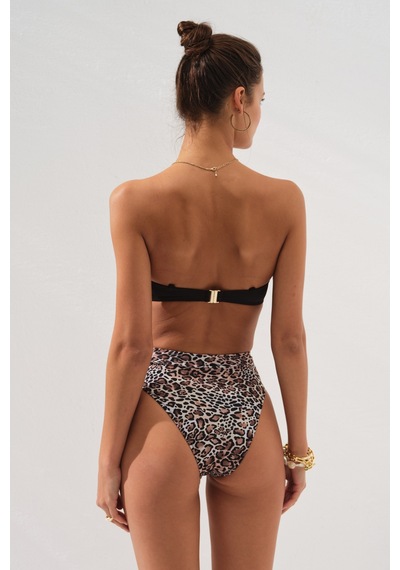 Pierre Cardin Bonie Dolgulu Straplez Yüksek Bel Bikini Takım Leopar 231225-d 231225-d Leopar Çok Renkli