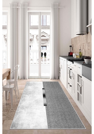 West Home Dijital Baskı Yıkanabilir Kaymaz Taban Leke Tutmaz Mutfak Halısı Salon Halısı Ve Yolluk Wh 559 Grey