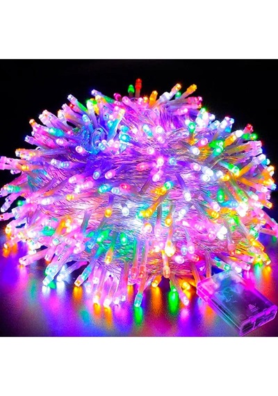 Renkli Rgb Pirinç Ip Led Ağaç Yılbaşı Süsleme 10metre 100 Ampul Renkli