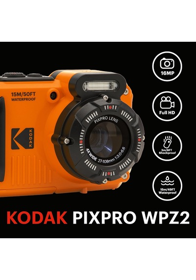 Kodak Pıxpro Wpz2 16 Mp Dijital Fotoğraf Makinesi 15 M Su Geçirmez, 4x Optik Zoom, Wi-fi, 1080p Full Hd Video İthalatçı Garantili