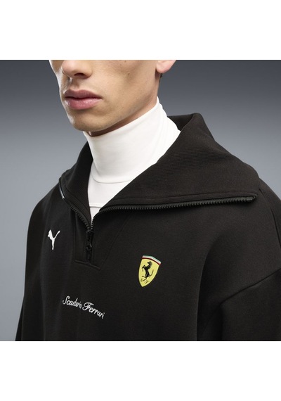 Puma Scuderia Ferrari Little Shield Half-zip Erkek Sweatshirt 63700201 Siyah