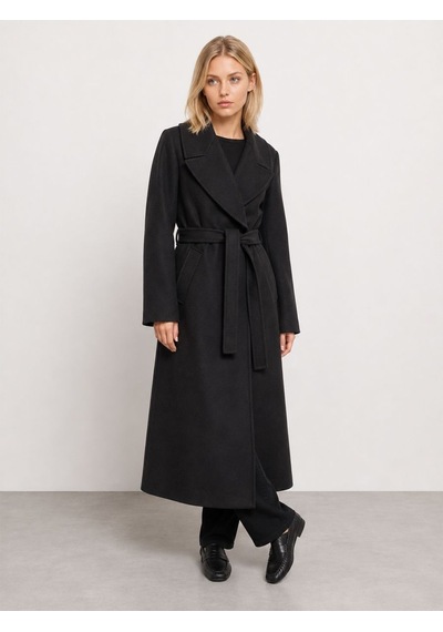 Loft Kadın Siyah Kruvaze Oversize Kaban Lf2044244 Q1.v1