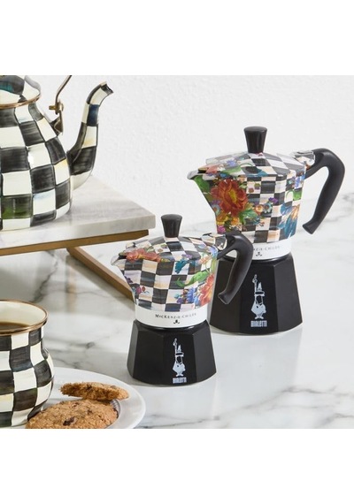 Moka Express Mackenzie: 3 Cups Ocak Üstü Espresso Pişirici 130ml Karma Renk Alüminyum Gövde