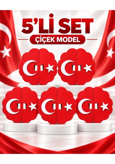 Ay Yıldız Gösteri Panosu Çiçek Model - 5'li Set