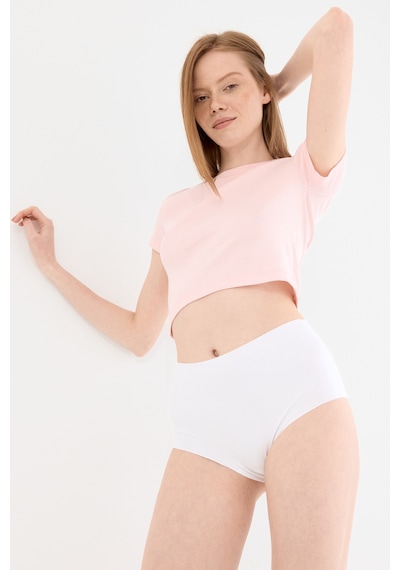 Naphor Shade Dikişsiz Yüksek Bel Slip Külot Beyaz Beyaz