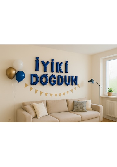 İyi Ki Doğdun Yazılı Ayrı Harf Folyo Balon 40cm 16inç MAVİ