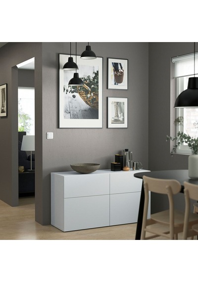 Dolap Kombinasyonu, Beyaz, 120x42x65 Cm, Lappvıken, Çıt Çıt Raylı