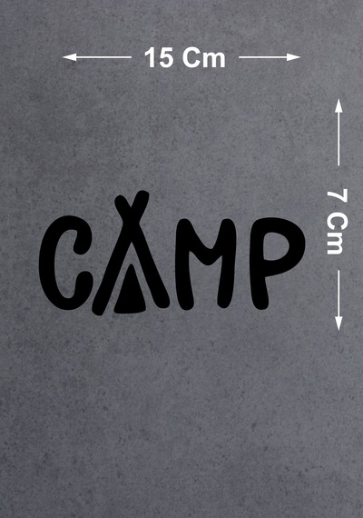 Kamp Yazılı Sticker - 4x4 Off Road Pickup Sticker - Araba Oto Motosiklet Karavan Cam Sticker - 02165 15x7 Cm