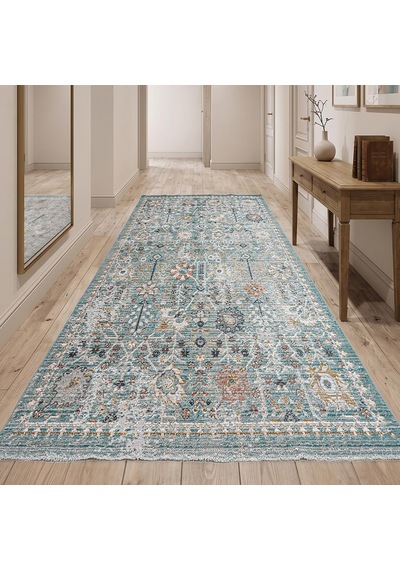 Lorien Vintage Dokuma Halı Eskitme Desenli Pamuk Tabanlı Halı Modern Salon Halısı 120 X 180 Model Lor08 Diğer