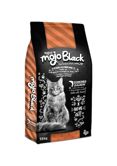 Mojo Black Sterilised Somon Balıklı Kısırlaştırılmış Yetişkin Kedi Maması 15 KG