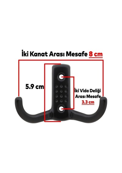 10 Adet Siyah Noktalı Askı Metal Askı Portmanto Askılık Dolap Mobilya Askısı Siyah Vidalar Dahil Siyah