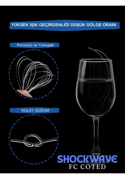 Fluorocarbon Coated Hayalet Misina Shockwave 250 Metre
