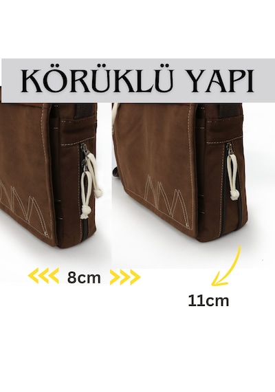 Cappadocia Vintage 4009 Omuz Postacı Kahverengi 15.6 Laptop Çanta Kahverengi