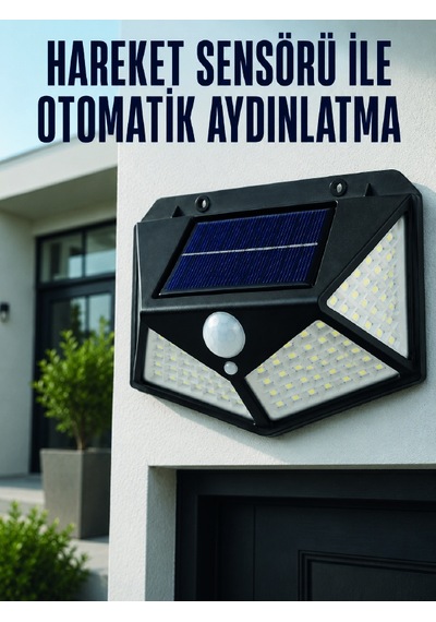 Hareket Sensörlü Güneş Enerjili Duvar Lambası Dış Mekan İçin Güçlü Led Aydınlatma Çokrenkli