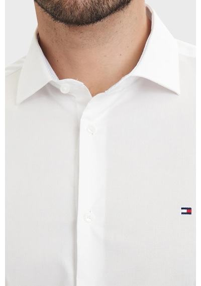 Tommy Hilfiger Pamuklu Slim Fit Uzun Kollu Gömlek Erkek Gömlek Mw0mw43749 Ybr Beyaz