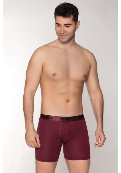 Dowry Erkek Modal Boxer Logo Lastikli Uzun Bordo Bordo