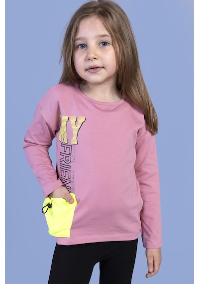 Toontoy Kids Toontoy Kız Çocuk Cep Detaylı Baskılı Tişört Gülkurusu Toontoy Kids Toontoy Kız Çocuk Cep Detaylı Baskılı Tişört Gülkurusu
