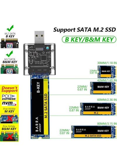 5229 M.2 Sata To Usb 3.0 Ngff Ssd Harddisk Kutu Çevirici Adaptör
