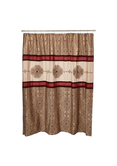 Donovan Bestickt Vorhang Für Die Dusche Rot 182,9 X 182,9 Cm 6998