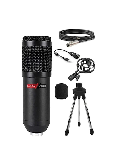 Lastvoice Bm800 Condenser Stüdyo Mikrofon Mini Tripod + 7.1 Ses Kartı