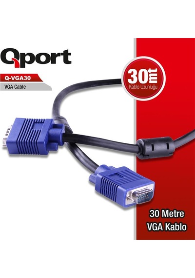 Qport Q-vga30 15pın Fıtrelı 30mt Vga Kablo Cn