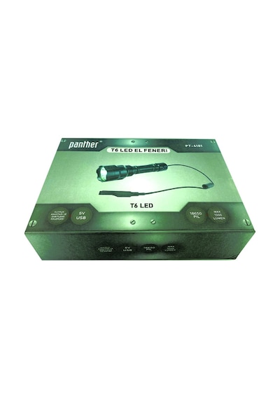 Panther Pt-4101 Şarjlı Fener Siyah