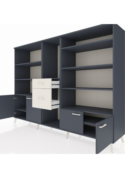 Hyperion Dolap 10 Raflı 2 Çekmeceli 4 Kapaklı 220x44x163 Antrasit Antrasit-antrasit/aytaşı Hyperion Dolap 10 Raflı 2 Çekmeceli 4 Kapaklı 220x44x163 Antrasit Antrasit-antrasit/aytaşı