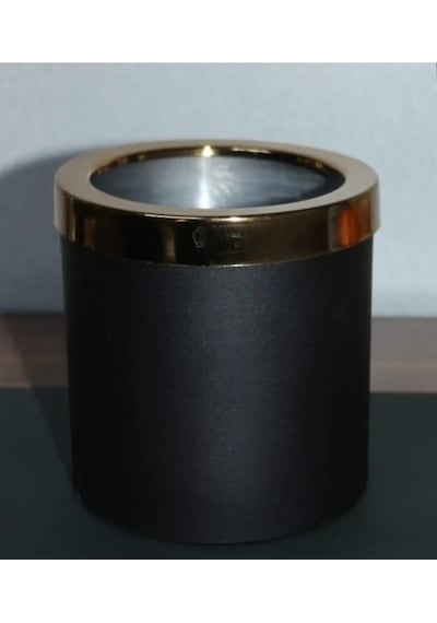 Rüzgar Çiçekcilik 12.12 Metal Gold Saksı Siyah