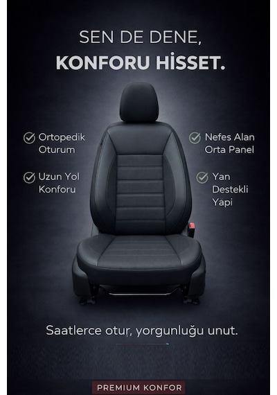 Speed Serisi Pike Kumaş Üniversal Oto Koltuk Kılıfı - 5 Koltuk Tam Set Siyah