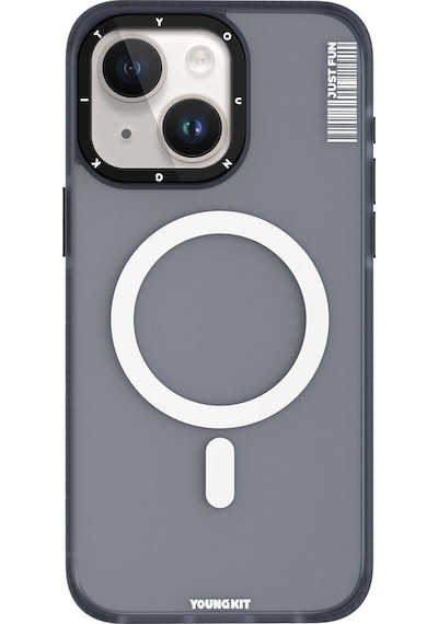 Apple Uyumlu  iPhone 15 Plus Kılıf Magsafe Şarj Özellikli Youngkit Colored Sand Serisi Kapak Mavi