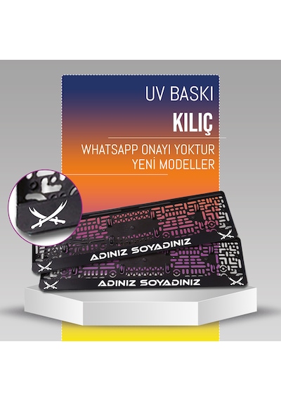 Zülfikar Plakalık, 2 Adet Premium Uv Baskı, Plakalıkhane