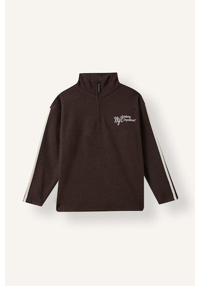 Defacto 2li Takım Yarım Fermuarlı Baskılı Sweatshirt Eşofman Altı Erkek Çocuk G3763a826cwbn540 Kahve-bn540