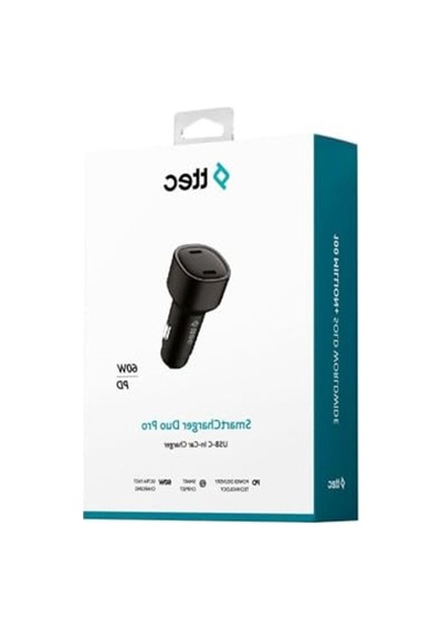 Usb-c+usb-c Siyah Araç Hızlı Şarj Aleti, 60w Güç