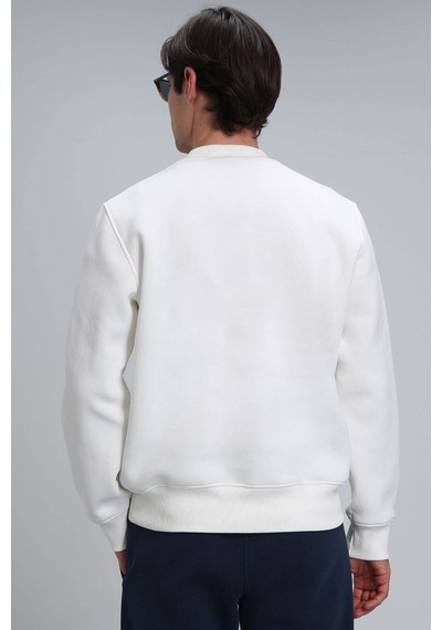 Lufian Erkek Lowe Sweatshirt 112030125 Kırık Beyaz