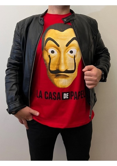 Noıssey Mavi Etiket T-shirt La Casa De Papel Maske 000002-tsy Kırmızı