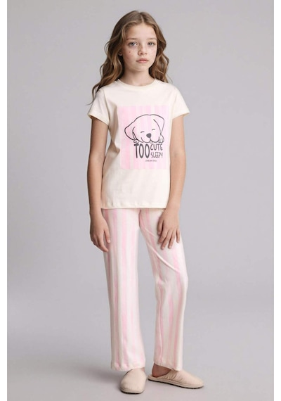 Defacto Regular Fıt 2li Pijama Takımı Kız Çocuk H0153a826sper233 Ekru-er233 Defacto Regular Fıt 2li Pijama Takımı Kız Çocuk H0153a826sper233 Ekru-er233