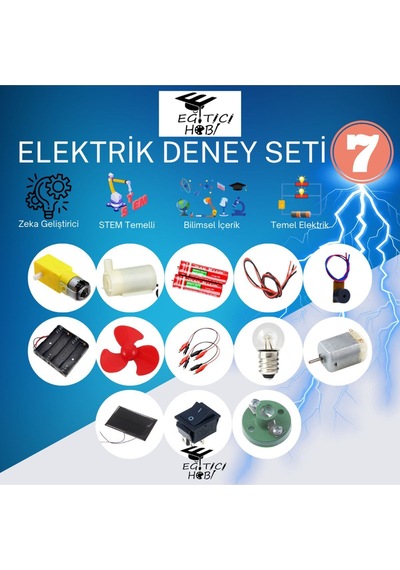 Kutulu, Elektrik Deney Seti - 7 Eğitici Hobi Bilim Seti