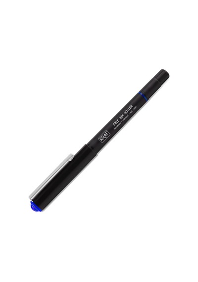 Kraf Free Ink Roller Kalem, Mavi, 0.7 Mm Uç, Su Geçirmez, Pigment Mürekkep, 12'li Paket Genel