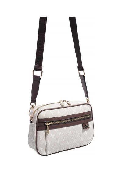 Silver Polo Sp1280 Kadın Çapraz Çanta Monogram Taş-kahve