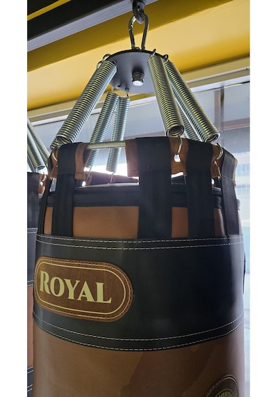 Royal Silindir Kum Torbası 120x40 Cm Suni Deri Kahverengi