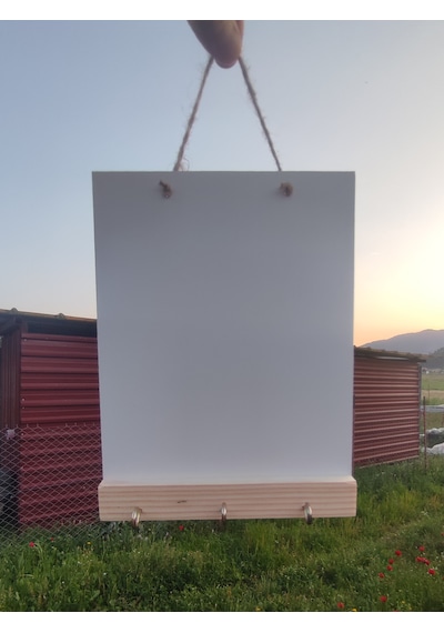 15x20 Cm Dikdörtgen Ahşap Hobi Boyama Beyaz Anahtarlık Panosu