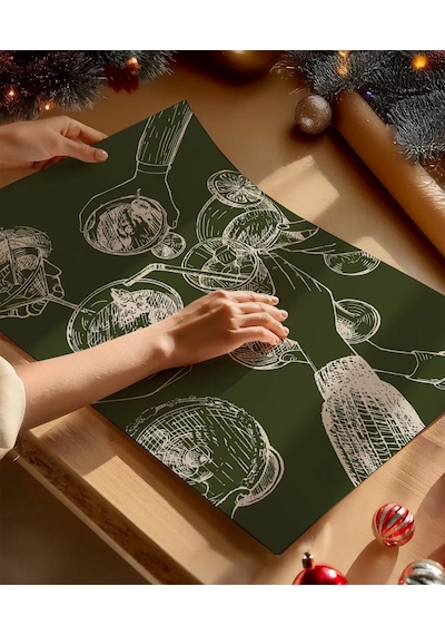 Çerçevesiz Poster Yeşil Ve Kırmızı Noel 2'li